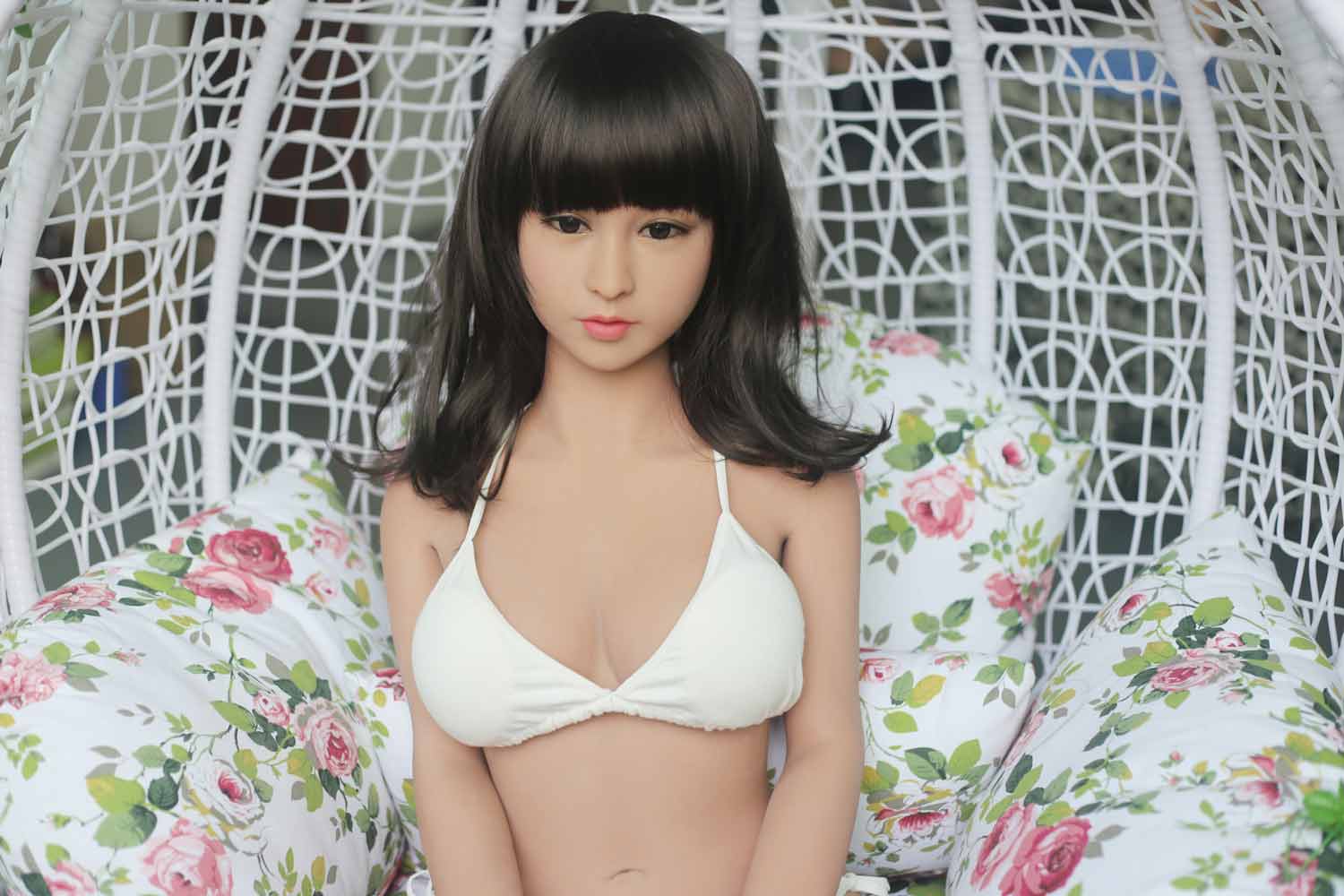 Sex doll in white bra