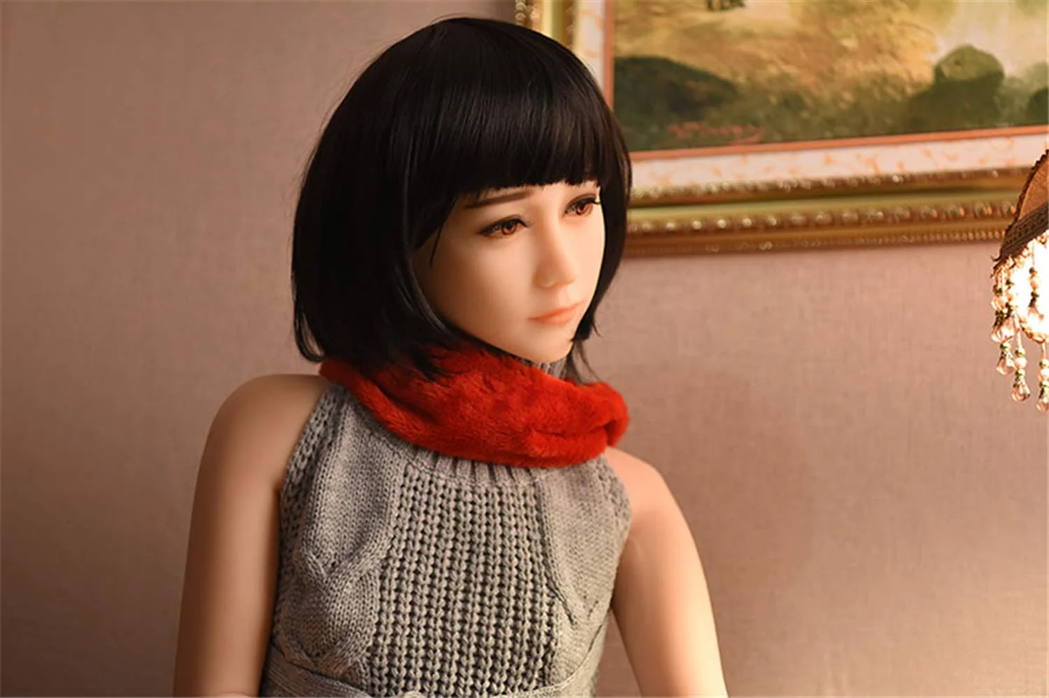 Sex doll with black short hair