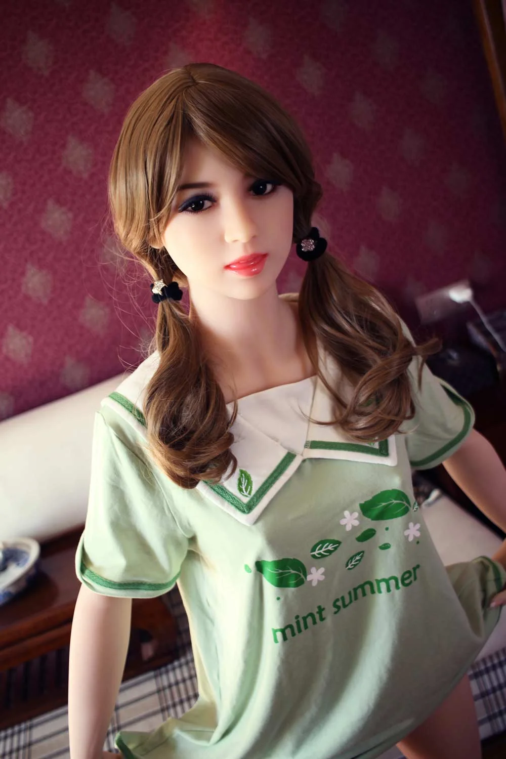 Sex doll with double ponytails