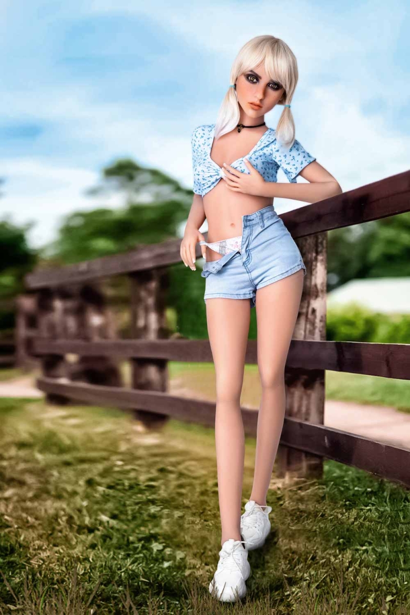 Sex doll with hands in panties