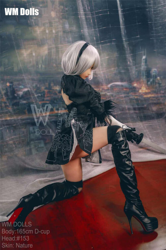 Anime Sex Doll wear balck skirt