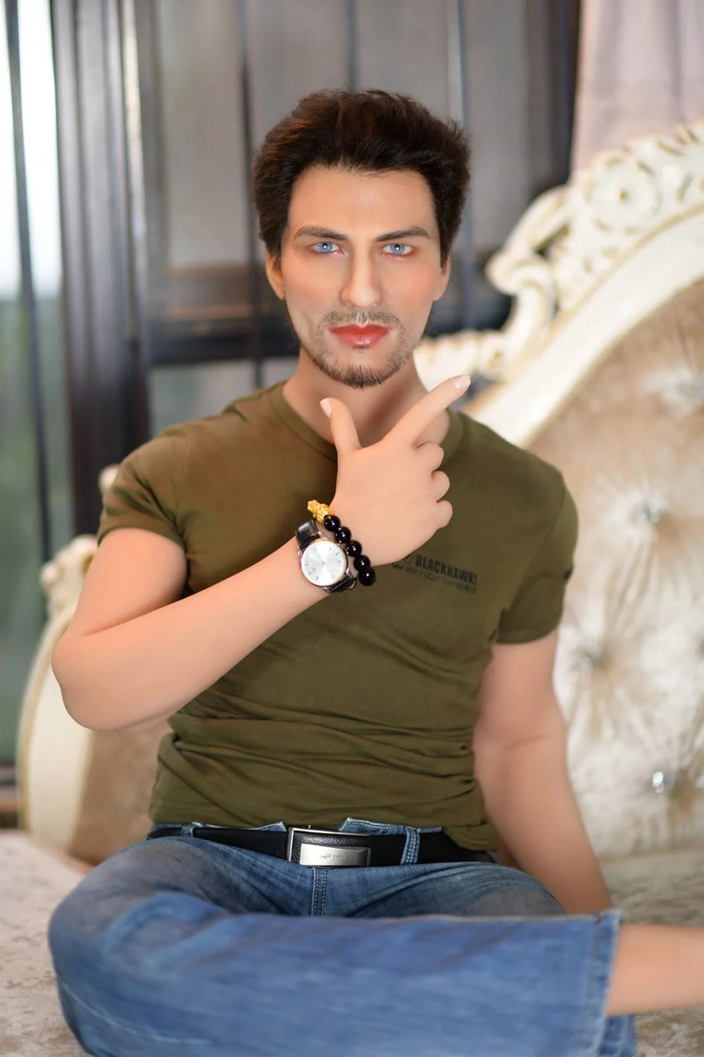 Male doll posing