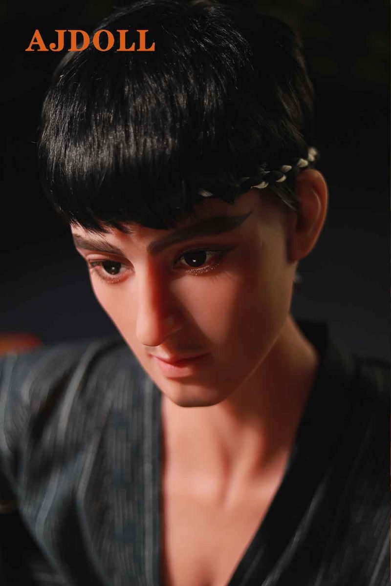 Male sex doll with bushy eyebrows