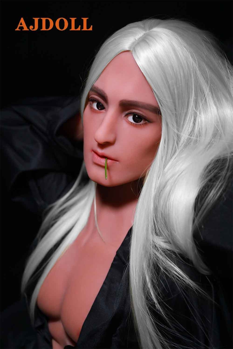 Male sex doll with white hair