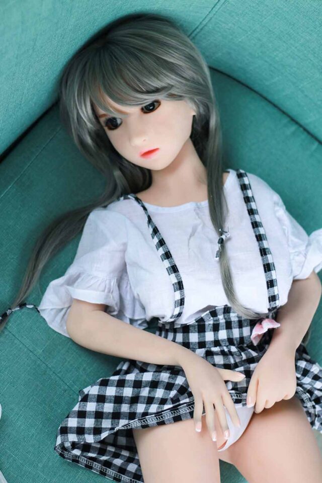 A mini sex doll that lifts her skirt and reveals her panties
