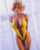 Big breasted sex doll with short blond hair