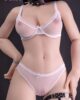 Silicone sex doll with hands touching thighs