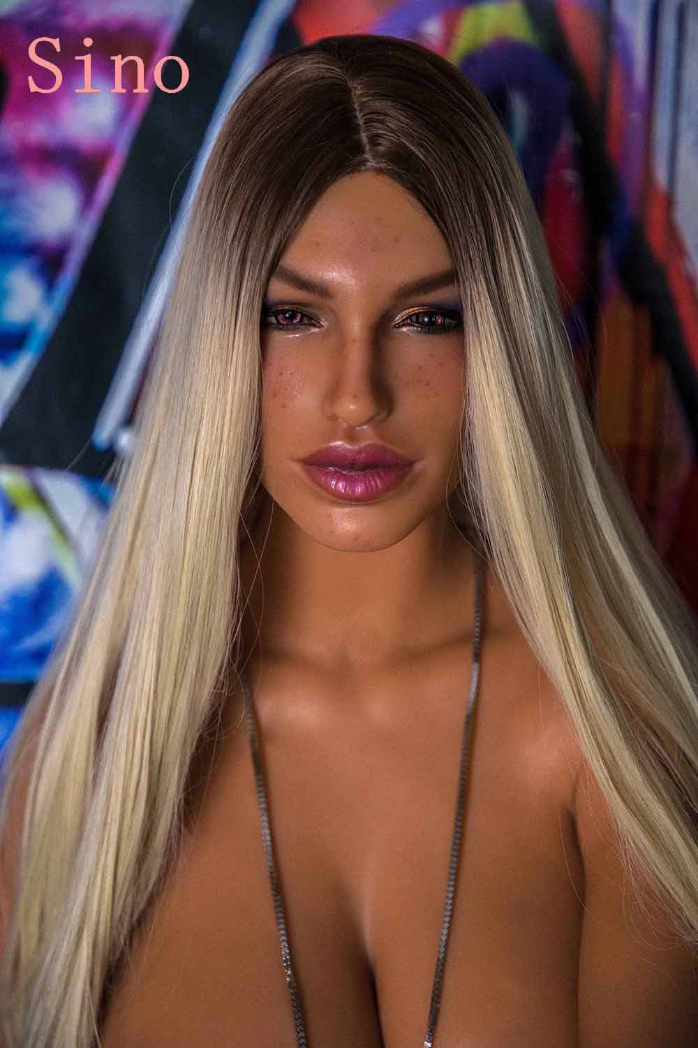 Silicone sex doll with purple lips
