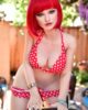 Silicone sex doll with short red hair