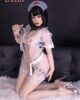 Silicone sex doll with stethoscope in hand