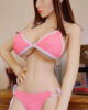 Sex doll in a pink bra