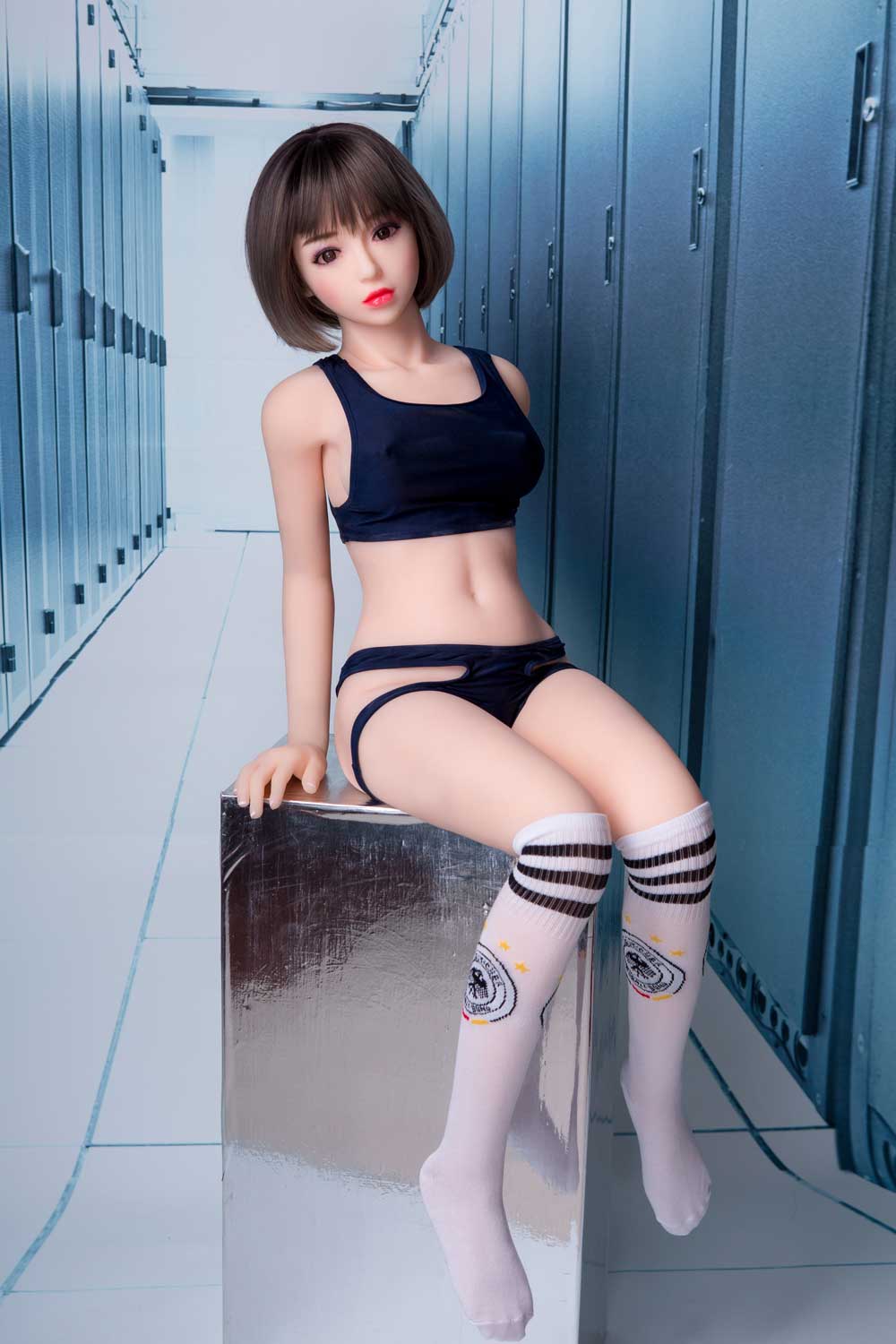 Sex doll in black sports vest