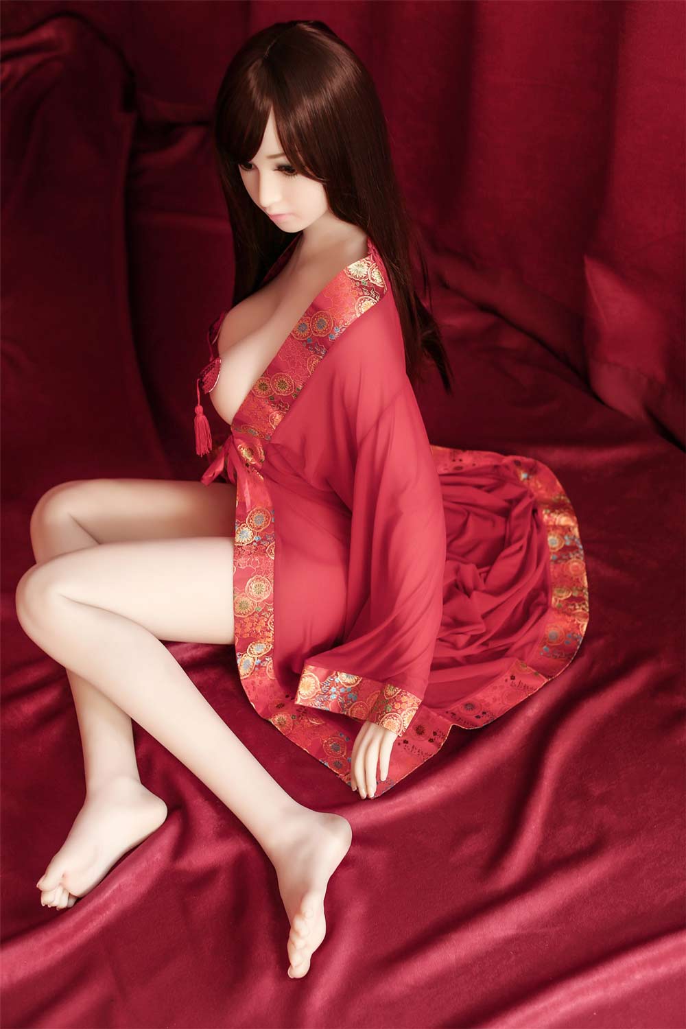Sex doll in red robe