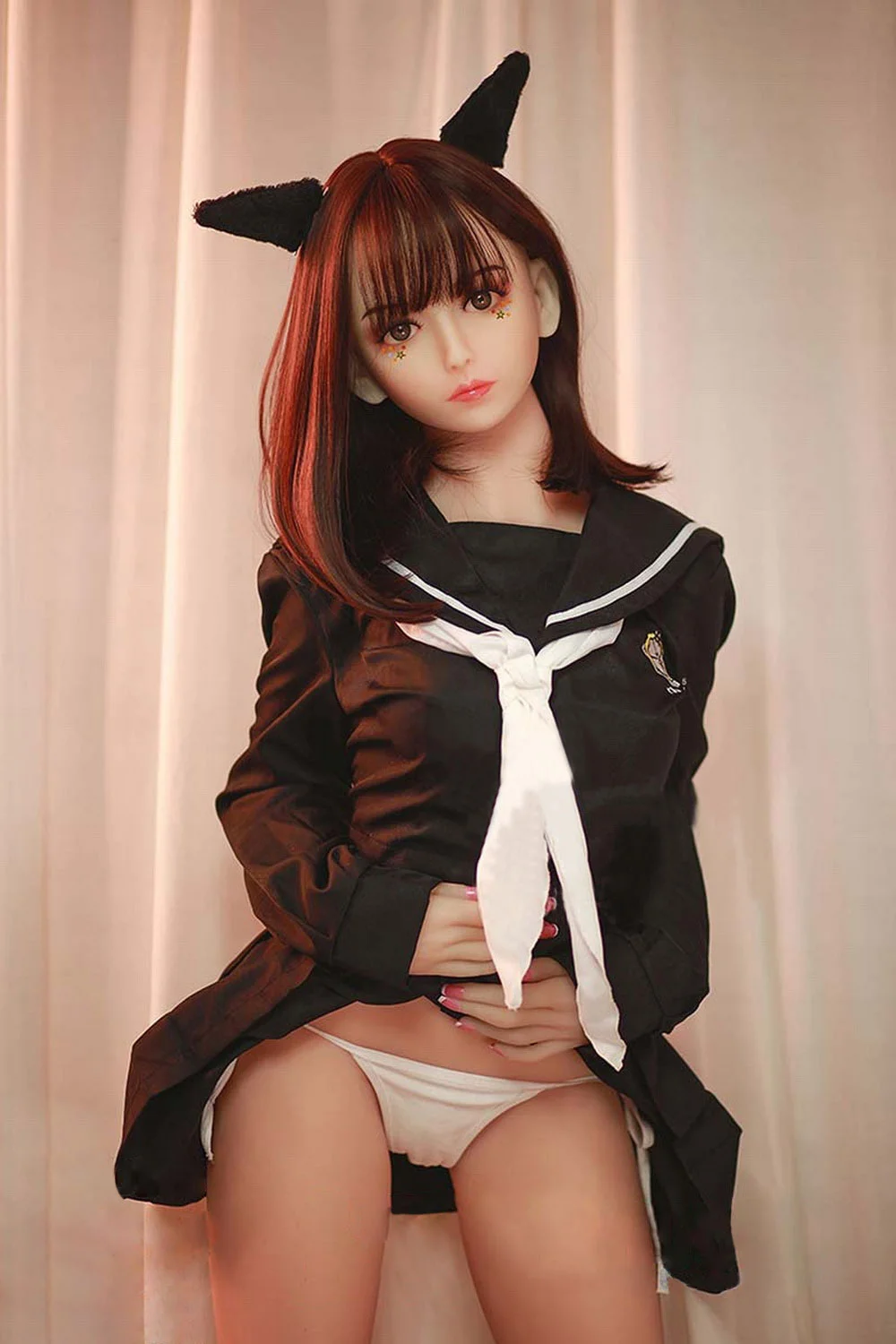An anime sex doll that lifts up a skirt and reveals panties