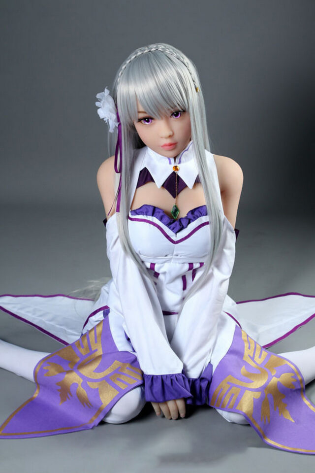 Anime sex doll sitting with legs spread out