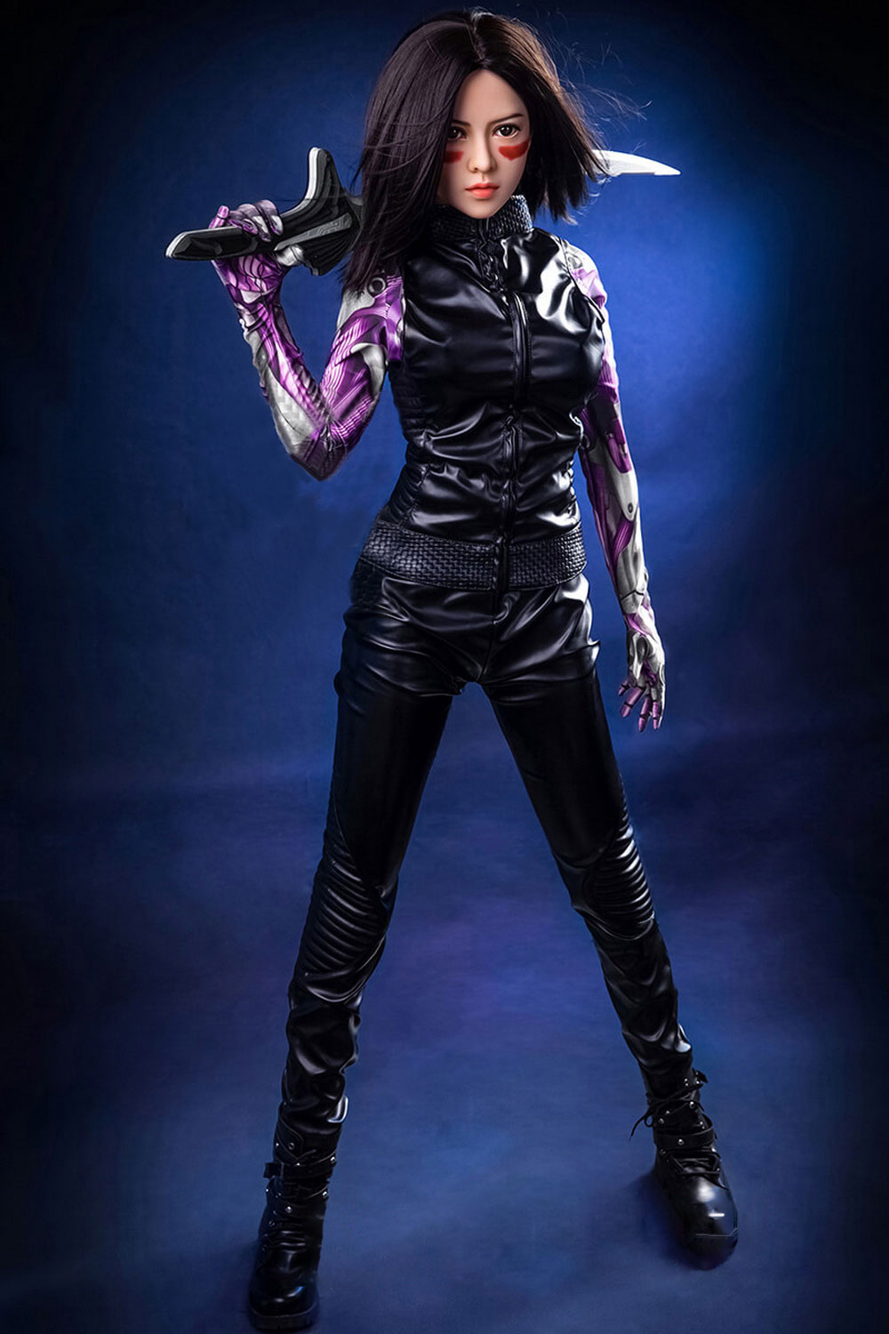 Anime sex doll with a knife on the neck