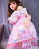 Anime sex doll with long brown hair