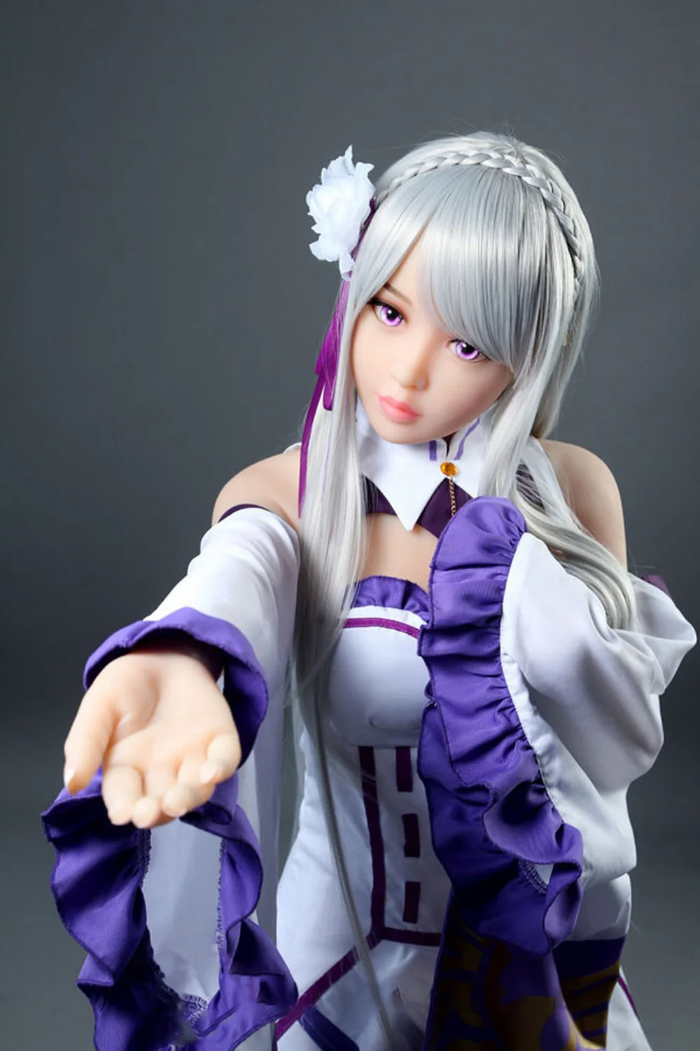 Anime sex doll with one hand asking for something