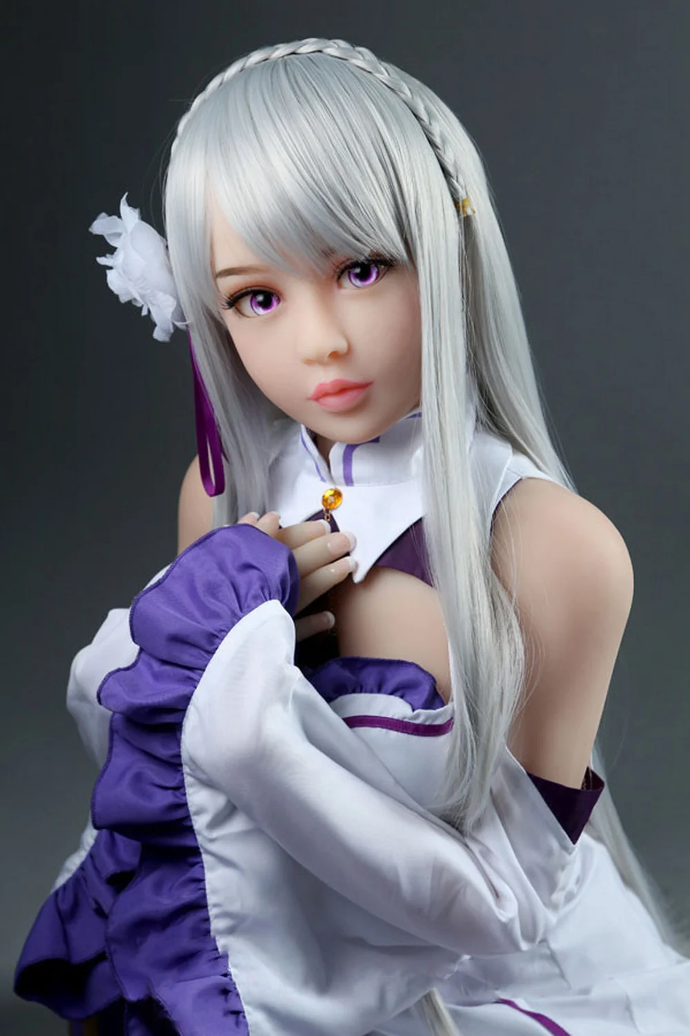 Anime sex doll with purple eyes