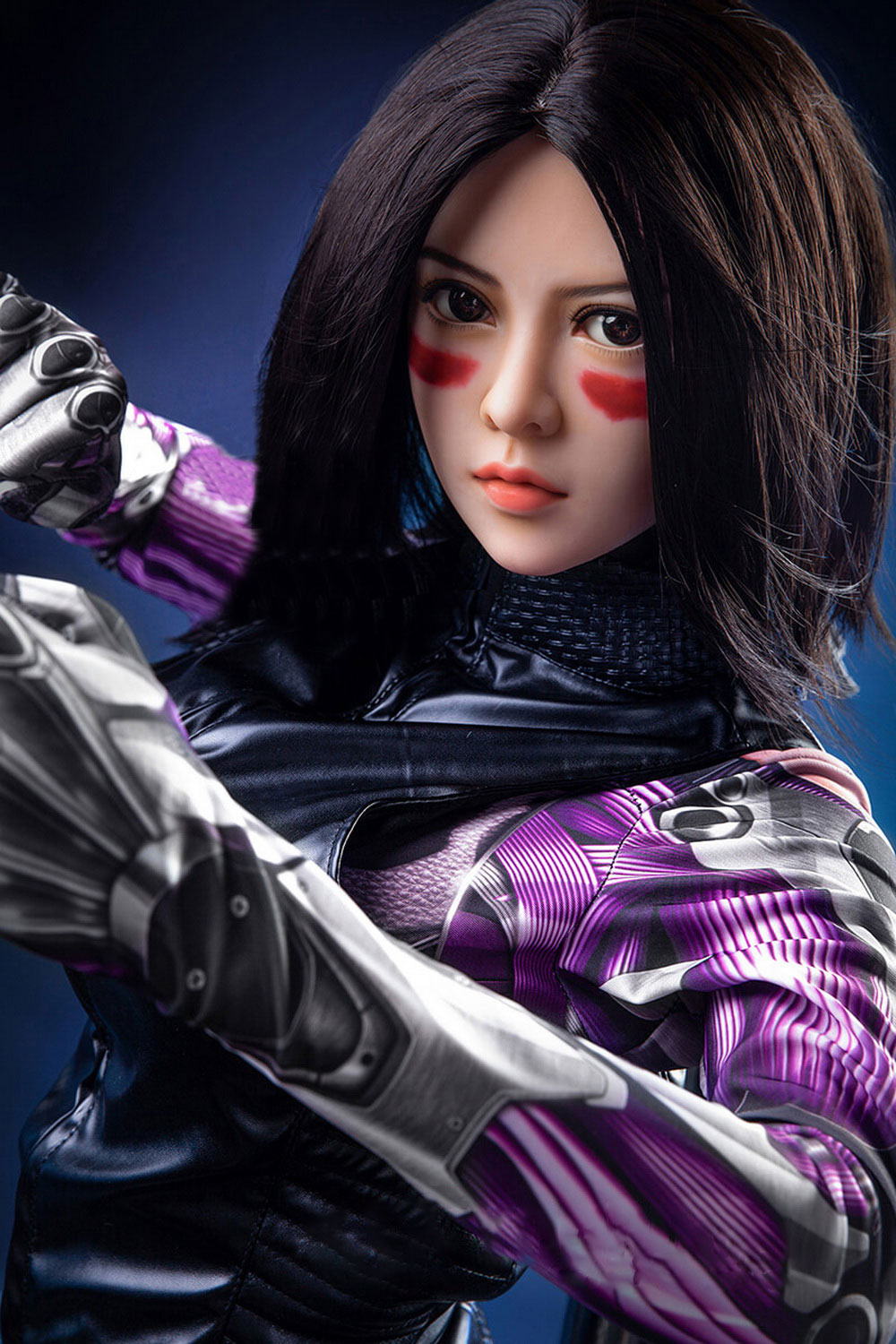 Anime sex doll with short black hair