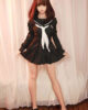 Anime sex doll with skirt horns in both hands