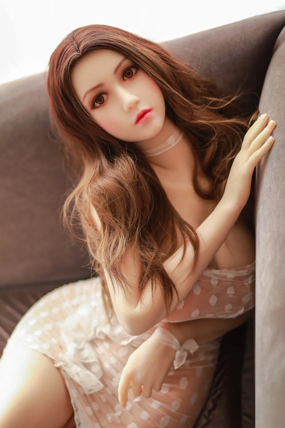 Brown-haired sex doll