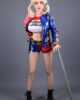 Cartoon sex doll holding a stick
