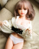 A mini sex doll that pulls up the corners of her clothes to reveal her underwear