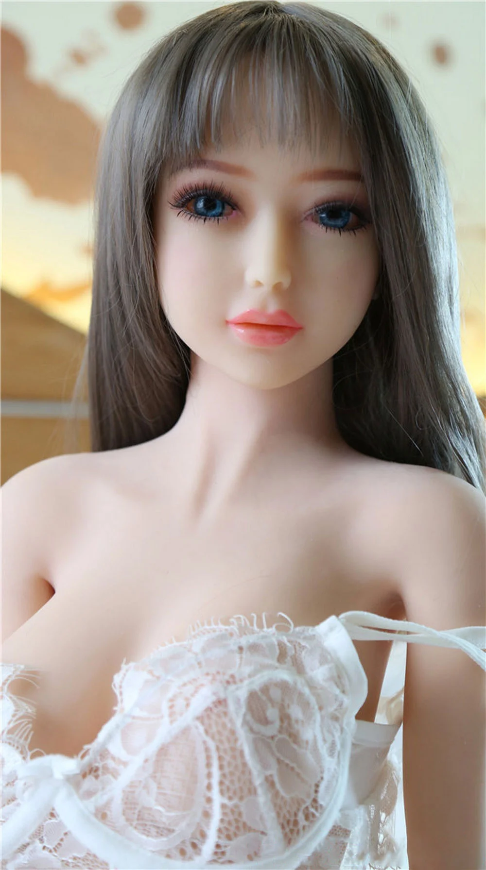 Mini sex doll in white lace clothes