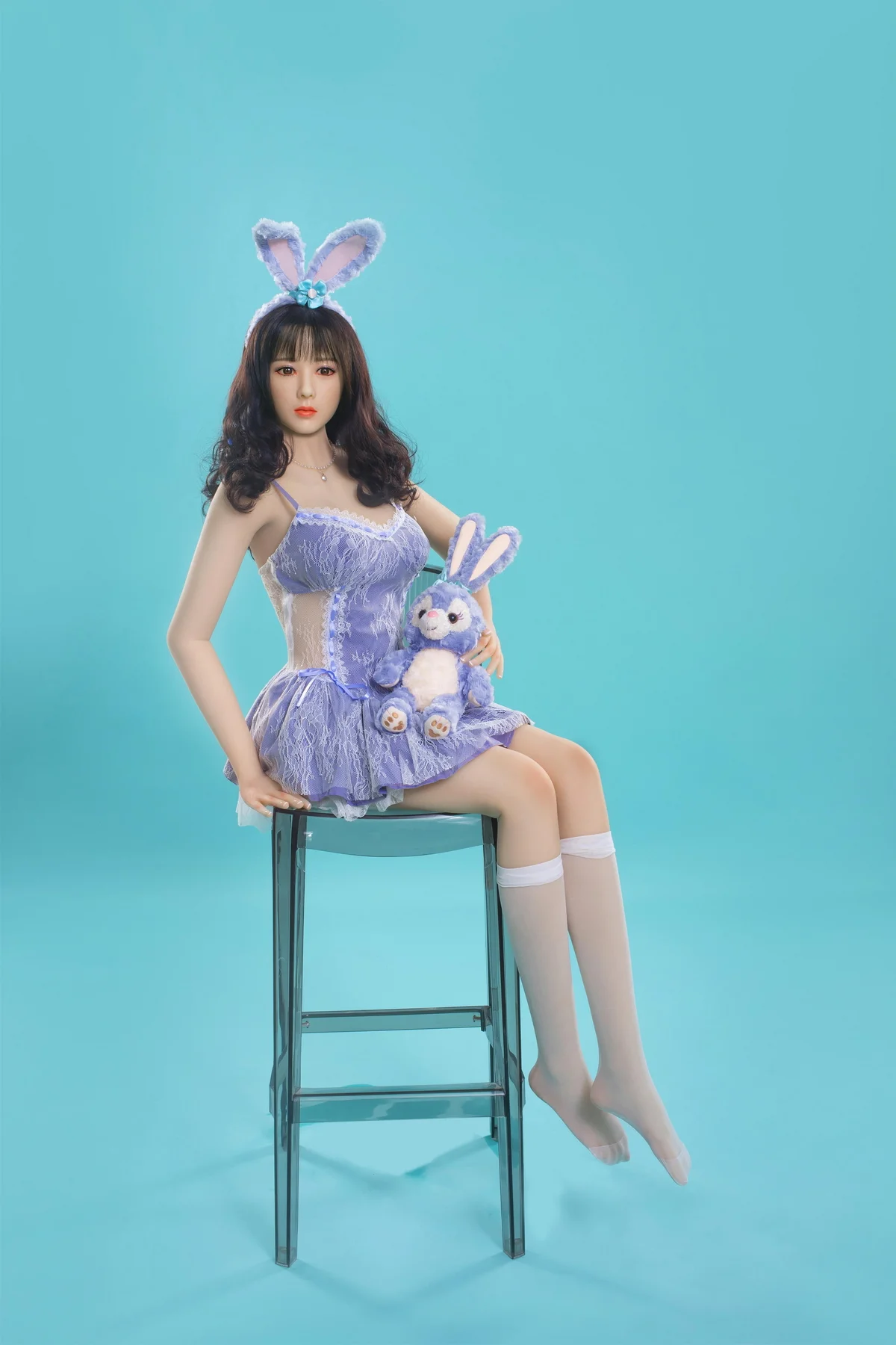 young bunny girl sex doll sitting on stool
