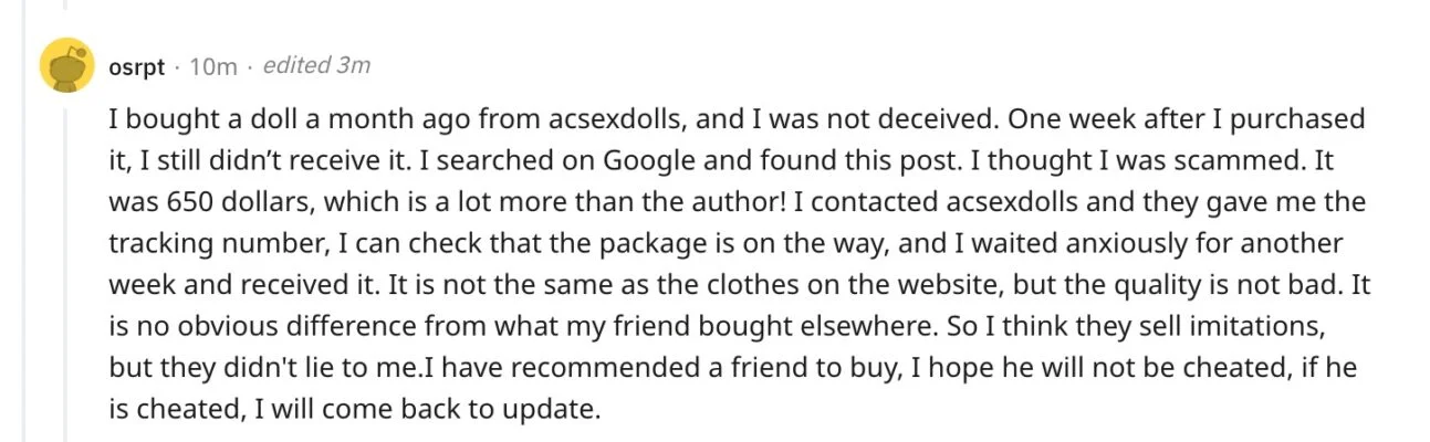 sex doll review from reddit 1