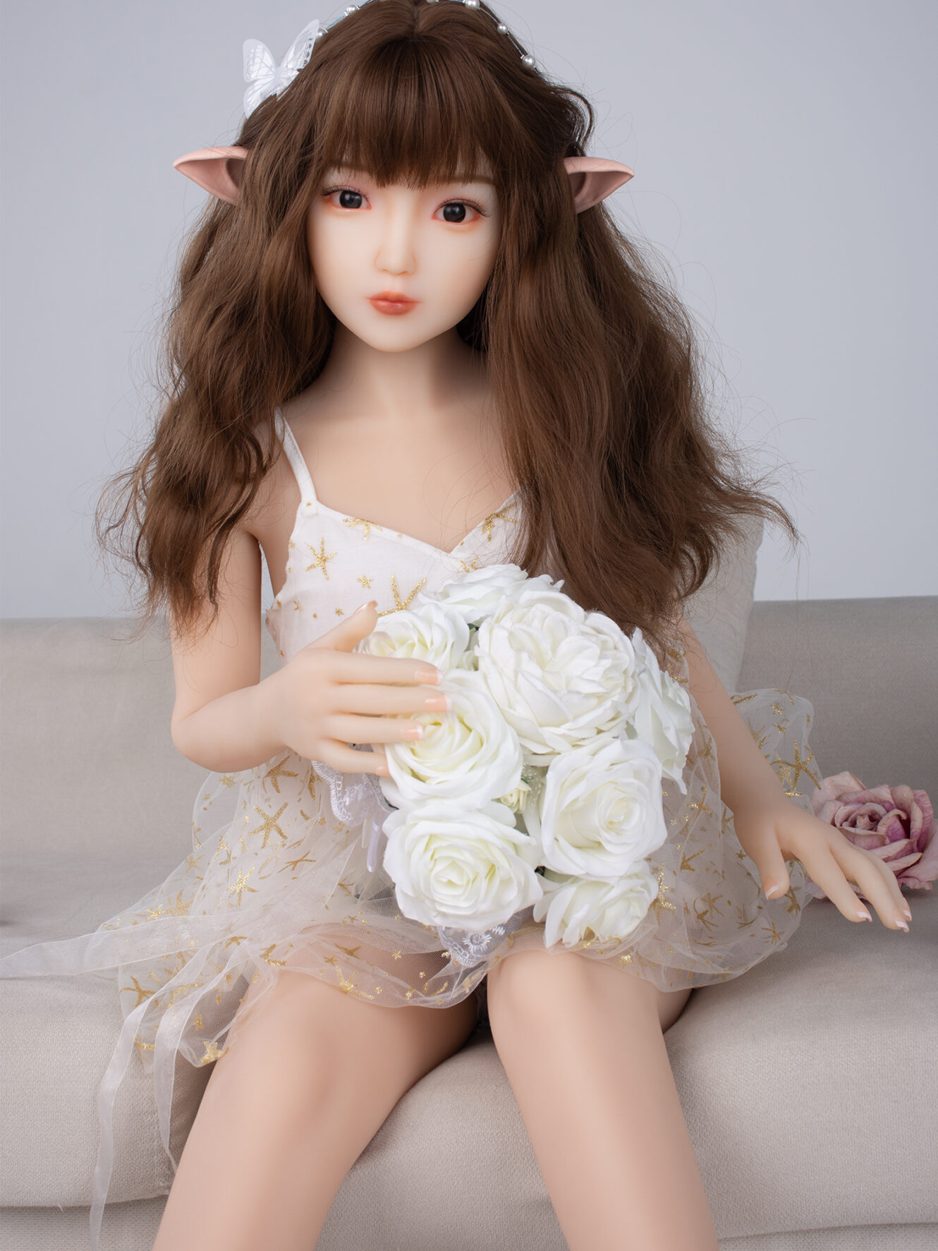 realistic tpe sex doll with flowers
